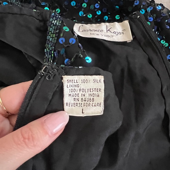 Vintage floor-length silk and sequin gown 💎 - Picture 6 of 9